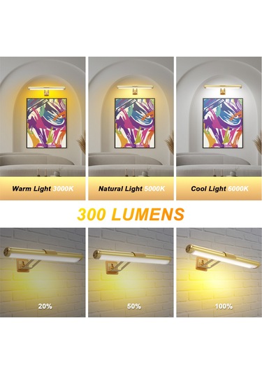 Youtek Magneetik Duvar Aydını, Dokunmatik Ve Uzaktan Kumandalı, 3 Renk Tonu 2600k-6000k , Sürekli Parlaklık Ayarı, Hafıza Fonksiyonu, Zamanlayıcı, 4500mah Pil, Altın Siyah