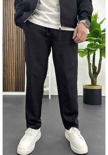 Edwox Erkek Düz Jogger Pantolon Siyah Edw451 Siyah