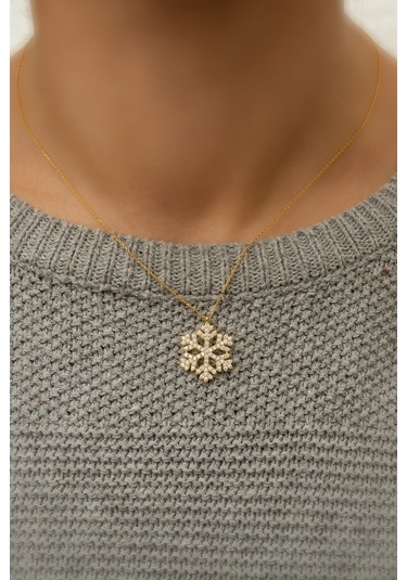 Kartanesi Kolye - 14 Ayar Altın Kaplama 925 Ayar Gümüş - Uvps100178