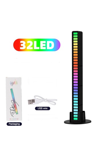 Sese Duyarlı 32 Led Şarjlı Rgb Ekolayzer 8 Mod Ambiyans Çubuğu