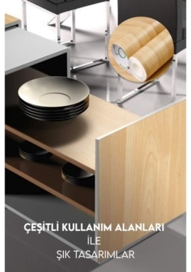 Ahşap Görünümlü Kendinden Yapışkanlı Kaplama Folyosu 5 Metre