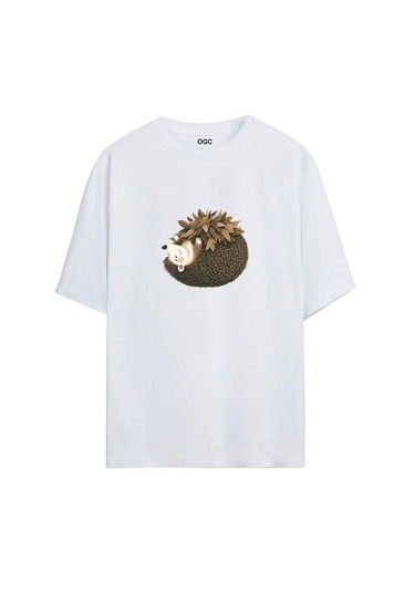 Ogc Kirpi Oversize Unisex T-shirt Beyaz