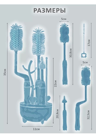Kıddokare Şişe Yıkama Fırçası Ve Kurutma Set 199644182