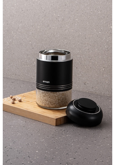 Emsan Moko Saklama Kavanozu 650 Ml Siyah