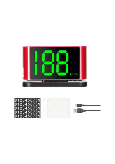 Leezsing Araç İçi Hud Hız Göstergesi Ve Güvenlik Uyarı Sistemi, Usb Bağlantılı, Plaka Gösterim Alanı, Kırmızı Renk Seçeneği
