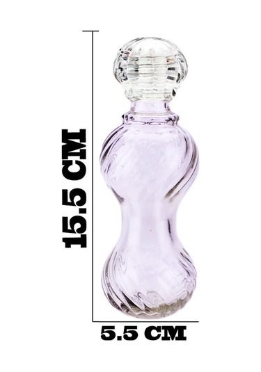 Tahtakaletoptanci Şişe Cam Saray Kapaklı Çizgi Desenli Vazo 100 Cc (10 Adet)