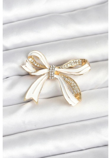 Bfs Beyaz Renk Fiyonk Model Broş Çok Renkli