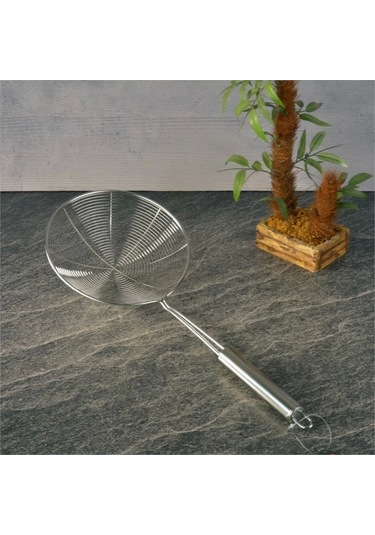 Çelik Yağ Kevgiri 18cm 76109 Gümüş
