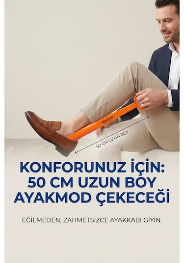 Ayakmod Turuncu Hafif Esnek Büyük Boy Ayakkabı Çekeceği