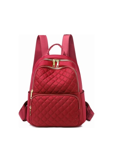 Nakış İpliği Eşkenar Dörtgen Tüm Maç Sırt Çantası Okul Gezisi Kırmızı