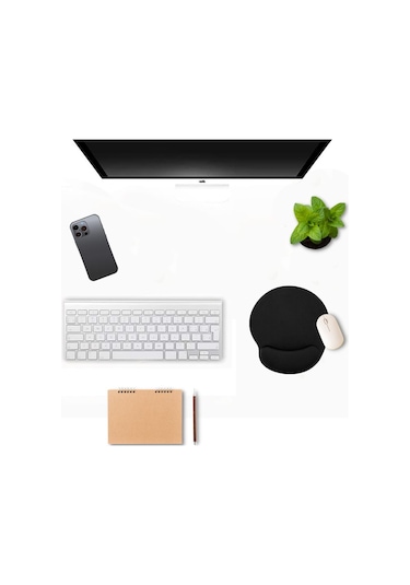 Siyah Bilek Destekli Ergonomik Jel Kaymaz Taban Mouse Pad