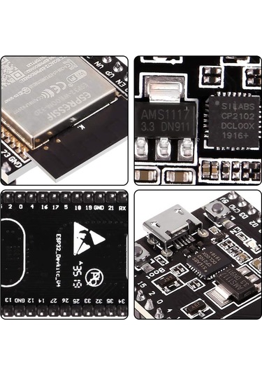 Esp32 Devkitc Çekirdek Kurulu Esp32-wood-32u Wifi Bluetooth Arduino Ide 5pcs Wroom-32d