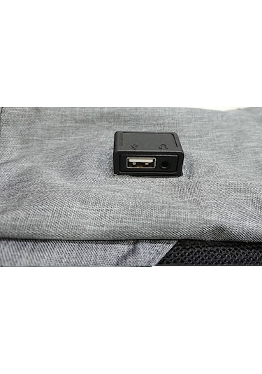 Laptop Sırt Çantası Usb Sırt Çantası Aux Girişli 1.Sinif Siyah