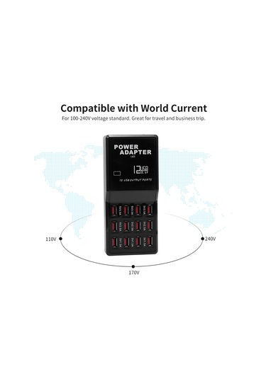 Lemestar 12 Portlu Akıllı Usb Şarj İstasyonu - Hızlı Ve Güvenli Şarj İçin Ev & Ofis Çözümü