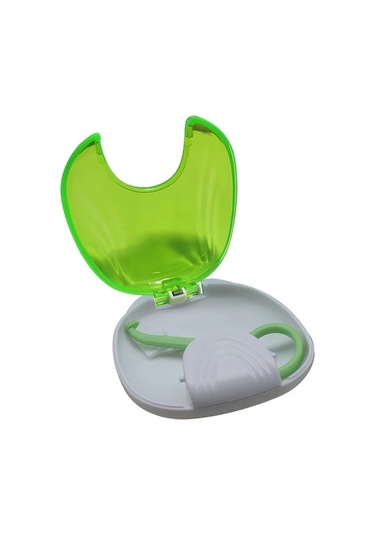 Gateesat Mavi Diş Protezi Saklama Kutusu Ergonomik Sap Fırça Seyahat Çantası