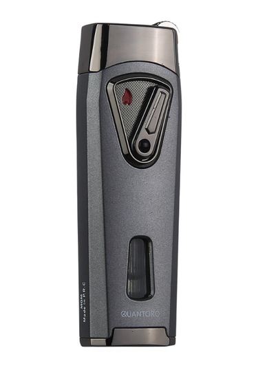 Quantoro Çift Torch Pürmüz Gunmetal-gümüş Metal Puro Çakmağı - Trz1058