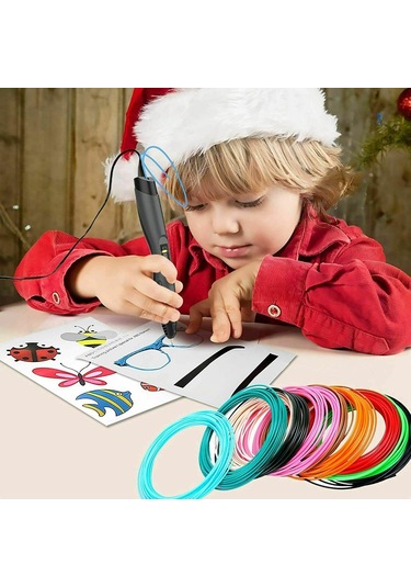 3 M/rulo 1.75mm 3d Baskı Kalem Filament Yedekler Kalem 10/20 Renk Yaratıcı Hobiler Pla Plastik Doodle 3m X 20 Colors Total 60m