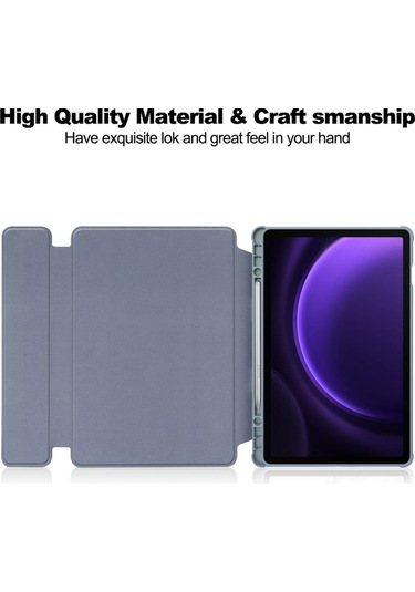 Samsung Galaxy Uyumlu Tab S9 Fe 360 Rotasyon Klavye İle Şeffaf Akıllı Deri Kılıf