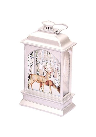 Agoodshop Noel Fener Işık Led Dekoratif Fener Masaüstü Işık Tatil Gümüş Için 1 Adet Polisilikon 2v