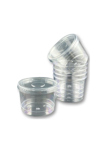 Kapaklı Sert Plastik Tatlı Kasesi Magnolya Kabı 250ml 30 Adet