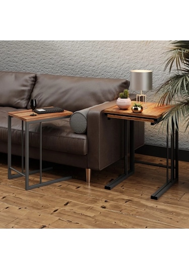 Zigon 3'lü Metal Ayaklı Sehpa