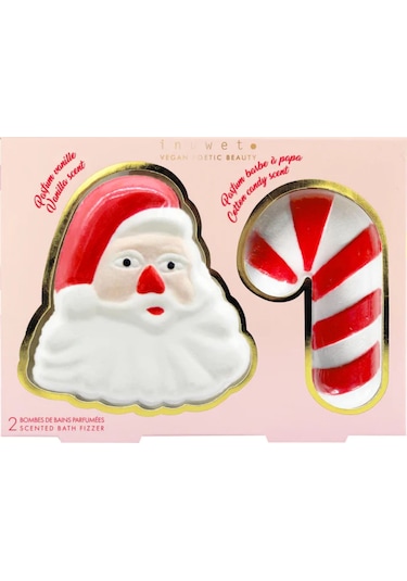 Inuwet Noel Baba Ve Baston Şeker Şeklinde 2'li Banyo Bombası Seti Fresh