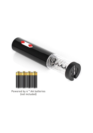 Reedark Şarap Açma Seti - Otomatik Mantar Çekme, Döküm Başlığı Ve Vakum Tıpası İle Pratik Kullanım Siyah