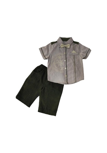 Erkek Çocuk Ikili Takım Şortlu Popyonlu Bej