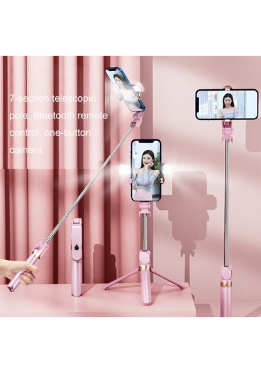 Cbtx Xt06s Canlı Güzellik Bluetooth Tripod Selfie Stick Pembe