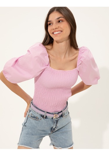 Pierre Cardin Kadın Lila Kısa Kollu Bluz 50252152-vr034 Lila