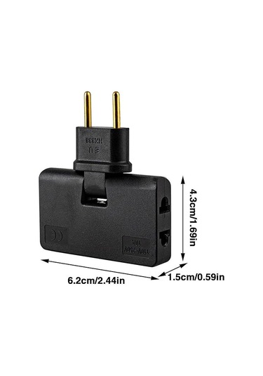 Geeroyoo Siyah 180 Derece Döner 3-üç Çıkışlı Düz Soket Adaptörü - Avrupa Seyahat Plug Konvertörü, Tv Ve Mobilyalar Arasında Kullanıma Uygun