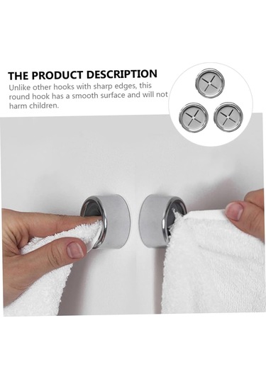Monyee 3 Adet Abs Mutfak Banyo Tutucu, Silikon Klipsli, Zıplayan Dokuma Tutucu, Delmezsiz, Çarpışma Güvenli, Çok Amaçlı Duvar Takımı Gümüş