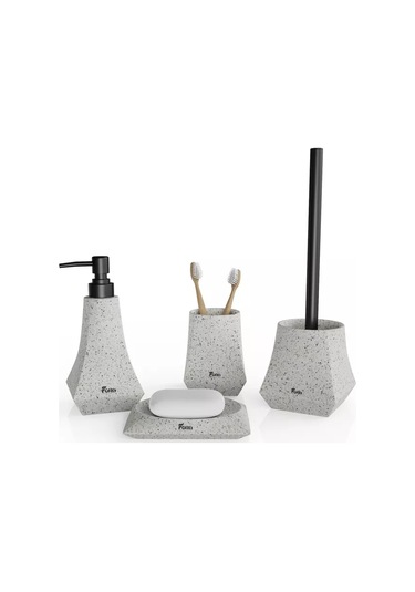 Fora Diş Fırçası İçin Duvar Tipi Bardak, Banyo İçin, Polirezin. 188511410 Beyaz Mat