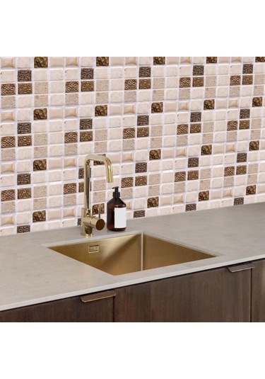 10 Adet Kiremit Etiket Üç Boyutlu Su Geçirmez Kendinden Yapışkanlı Dekoratif Dıy İşaretli Desen Duvar Çıkartma Ev Kaynağı 10cm Diğer