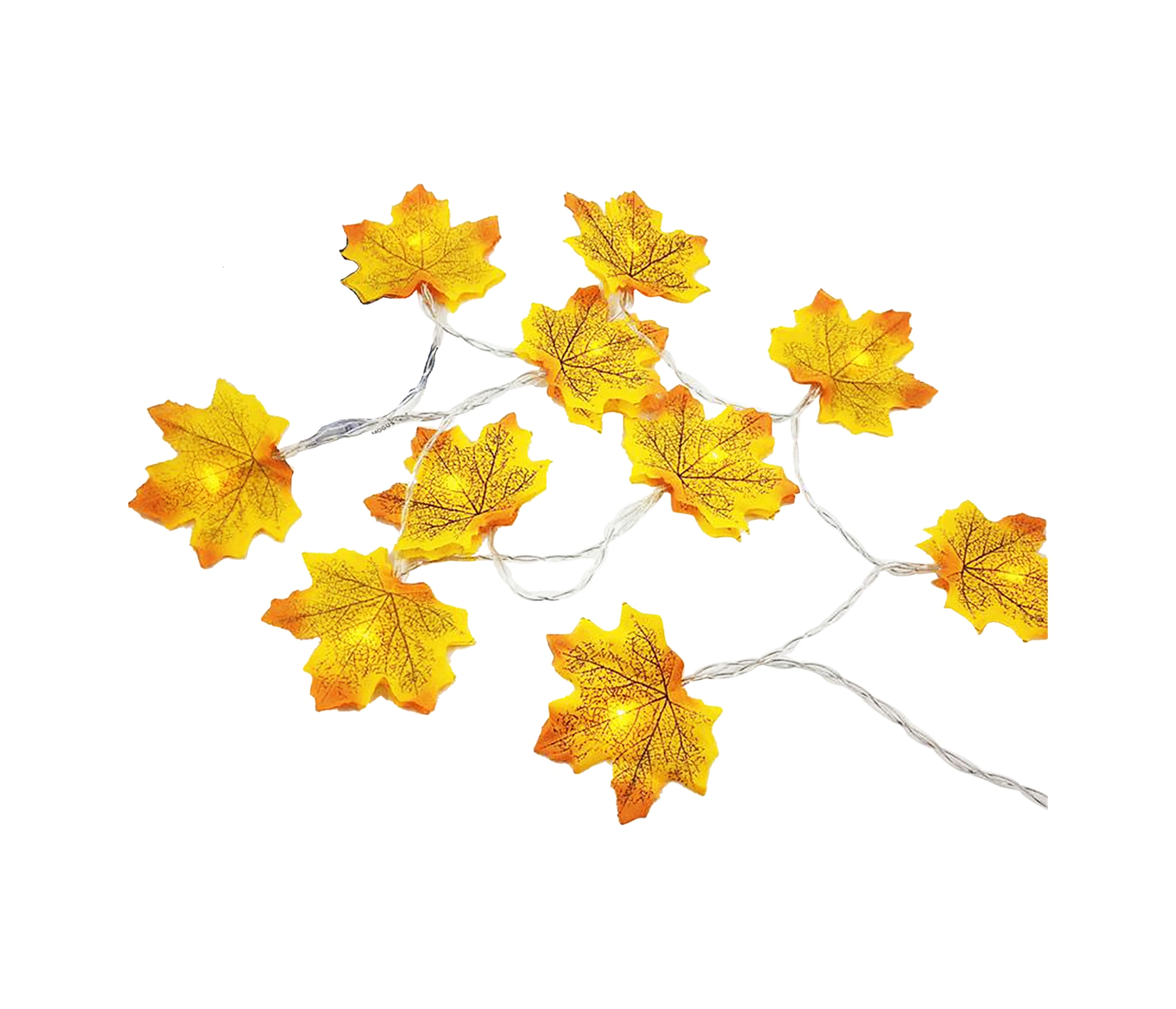Konesam 6m 40 Led Aküli Akü Yok Turuncu Akçaağaç Yapraklı Işık Zinciri - Ip65 Su Geçirmez, Çeşitli Mekanlar İçin Diğer