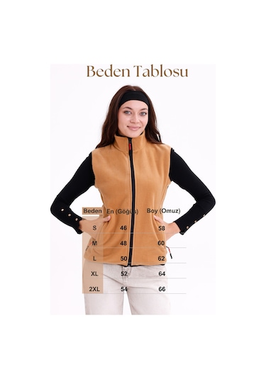 Monox Kadın Slim Fit Tam Fermuarlı Polar Yelek Füme