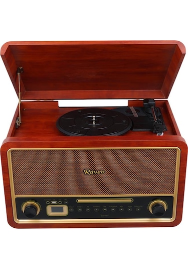 Magicvoice F29 Retro Vintage Çanta Pikap Cd Radyo Bluetooth Aux Usb Mp3 Çalar