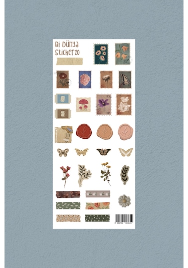 M20 - Pul Koleksiyonu Sticker Seti Çok Renkli