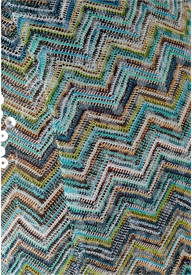 Missoni Zigzag Desenli Rahat Pantolon Yeşil Çoklu