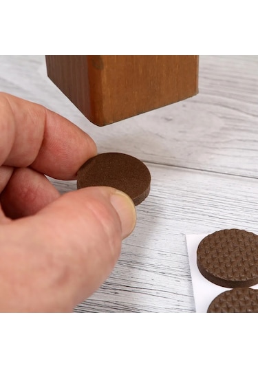 Tundra Kendinden Yapışkanlı Yuvarlak Sandalye Ayak Koruyucuları 18 Adet 432688177 Kahverengi