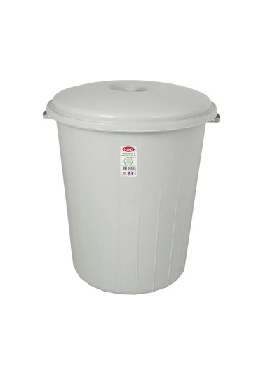 Planet Kapaklı Herkül Boy Gri Çöp Kovası 70 L Gri