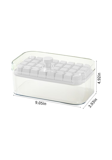 Hangfox Dondurucu Buz Kalıbı Seti - 32 Adet Buz Küpü, Basarak Çıkarma Fonksiyonu, Kapaklı Depo Kutusu Ve Buz Kaşığı İle Uzay Tasarrufu Çok Renkli