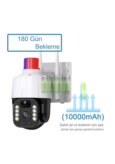Qasul 5mp Kablosuz Kamera, Güvenlik İçin Güneş Enerjili Panel S