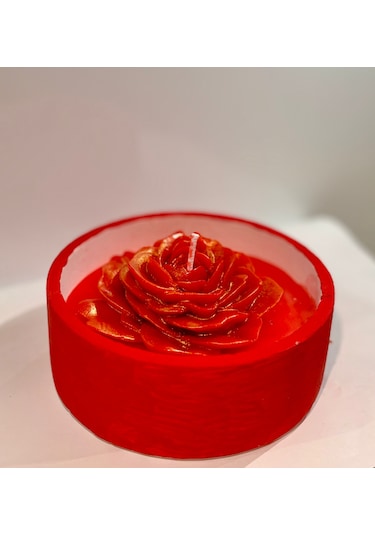 First Rose-el Yapımı Romantik Mum Kırmızı