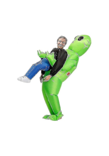 Diifoy Et Alien Kostümü Yeşil Uzaylı Şişme Kostüm Elbisesi, Hava Fanıyla Çalışan Yürüyen Kostüm Cadılar Bayramı Partisi Kıyafeti - Yongtao 12+