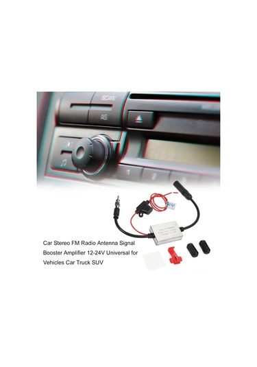 Monyee 12-24v Araç Fm Radyo Sinyal Güçlendirici, Metal Kasa, Gürültü Filtresi, Anten Stabilizatörü - Aıps060300