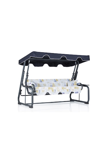 Rubus 4 Kişilik Bahçe Balkon Teras Salıncağı - Minder: Denizci Te Renkli