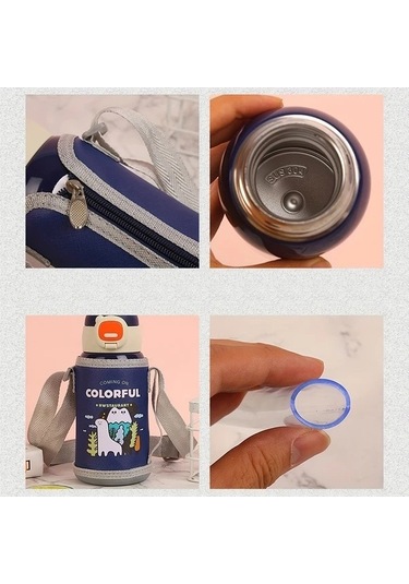 Trendooze 500ml Paslanmaz Çelik Pembe Termos Matara Sızdırmaz Yalıtımlı Pipetli Hediye Kişiye Özel Pembe