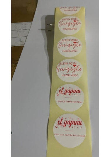 El Yapımı Yuvarlak Yapışkanlı Etiket 4x4 Cm 120 Adet