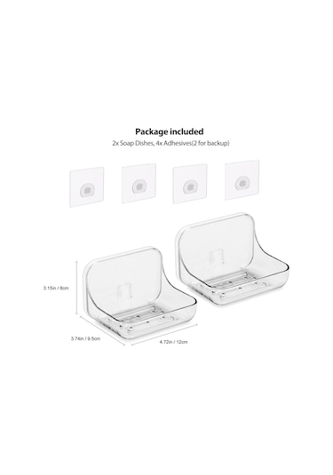 Banyo Mutfak İçin Delme Gerektirmeyen Duvara Monte Yapışkanlı Sabunluk Yarı Saydam Plastik Diğer